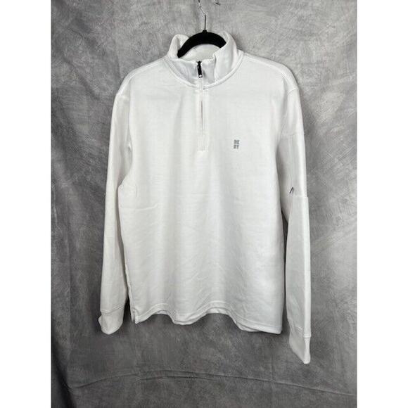 DKNY Men's Pullover Sweatshirt - 1/4 Zip - White - XL - Picture 1 of 4